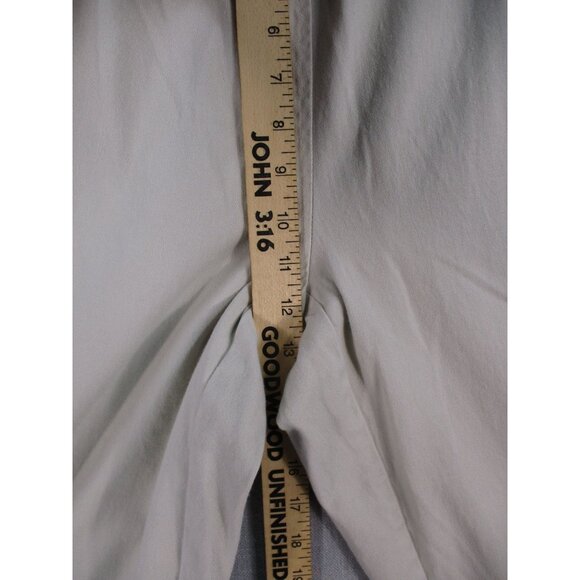 Denim & Co. Womens Capri Pants With Lattice Hem 1X Beige Cotton - Picture 5 of 11